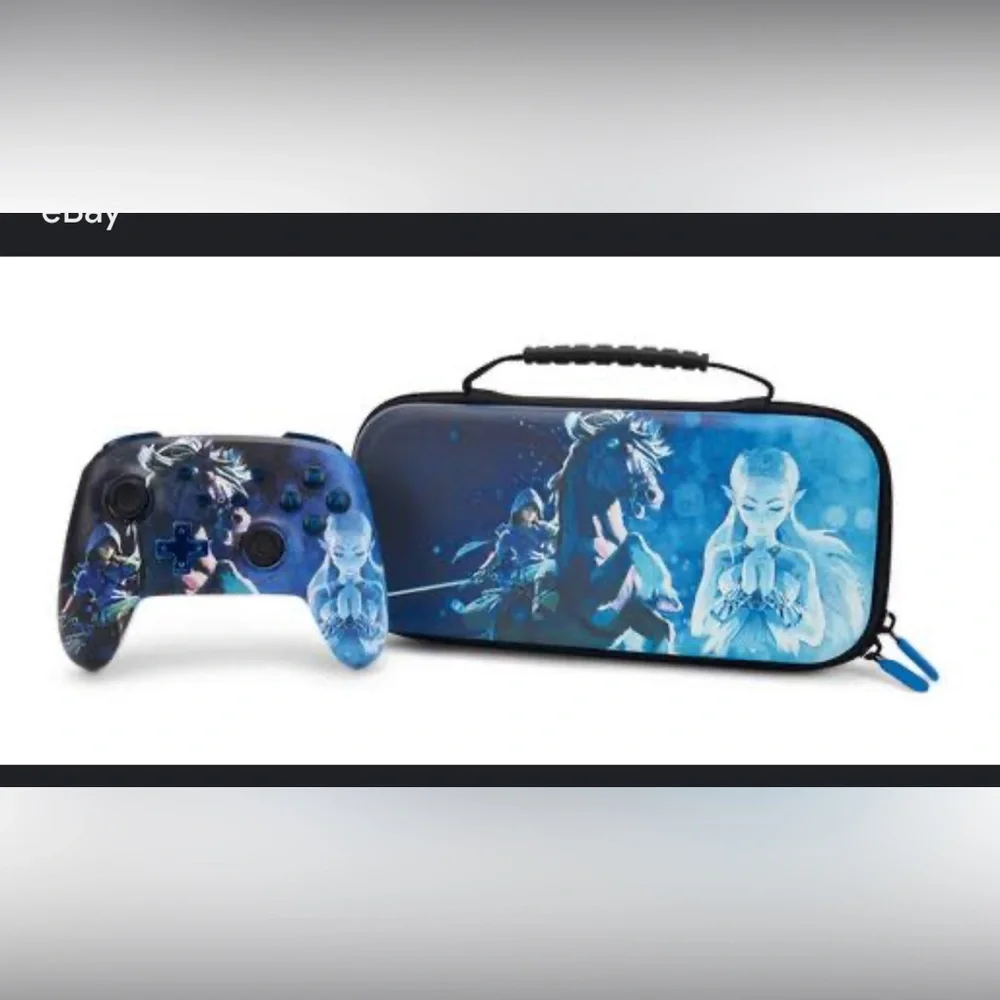 Nintendo Switch Zelda PowerA Wireless Controller And Slim Case-breath of wild